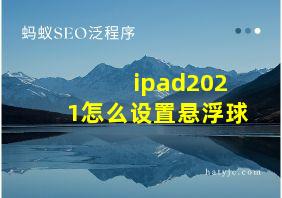 ipad2021怎么设置悬浮球