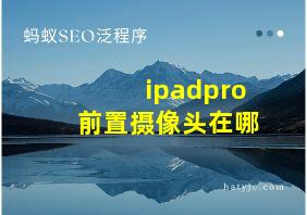 ipadpro前置摄像头在哪