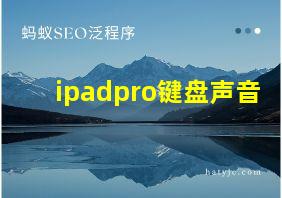 ipadpro键盘声音