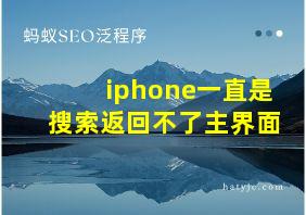 iphone一直是搜索返回不了主界面