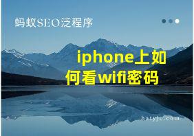 iphone上如何看wifi密码