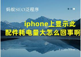 iphone上显示此配件耗电量大怎么回事啊