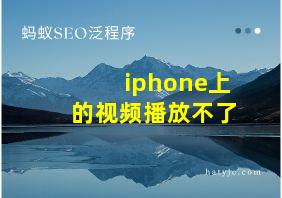 iphone上的视频播放不了