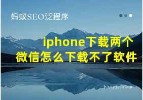 iphone下载两个微信怎么下载不了软件