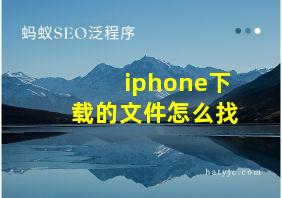 iphone下载的文件怎么找