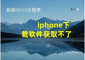 iphone下载软件获取不了