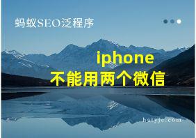 iphone不能用两个微信