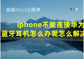 iphone不能连接华为蓝牙耳机怎么办呢怎么解决