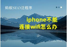 iphone不能连接wifi怎么办