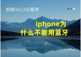 iphone为什么不能用蓝牙