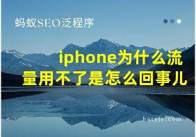 iphone为什么流量用不了是怎么回事儿