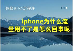 iphone为什么流量用不了是怎么回事呢