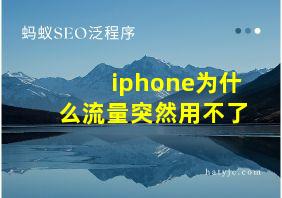 iphone为什么流量突然用不了