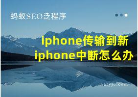 iphone传输到新iphone中断怎么办