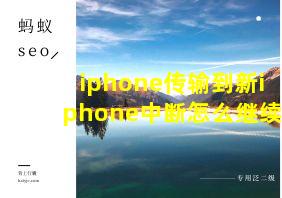 iphone传输到新iphone中断怎么继续