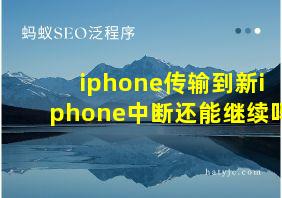 iphone传输到新iphone中断还能继续吗