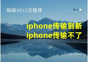 iphone传输到新iphone传输不了