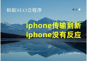 iphone传输到新iphone没有反应