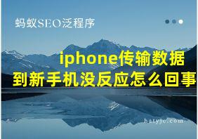 iphone传输数据到新手机没反应怎么回事