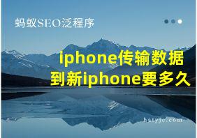 iphone传输数据到新iphone要多久