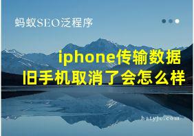 iphone传输数据旧手机取消了会怎么样