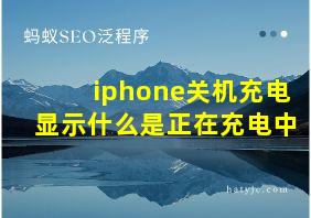 iphone关机充电显示什么是正在充电中