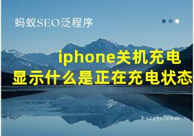 iphone关机充电显示什么是正在充电状态