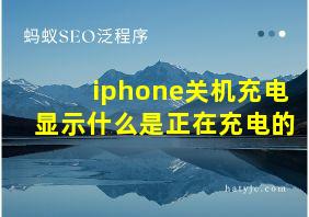 iphone关机充电显示什么是正在充电的