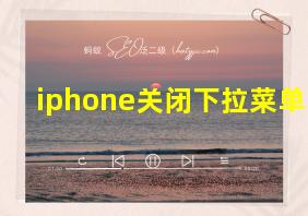 iphone关闭下拉菜单