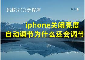 iphone关闭亮度自动调节为什么还会调节