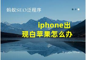 iphone出现白苹果怎么办