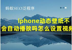 iphone动态壁纸不会自动播放吗怎么设置视频