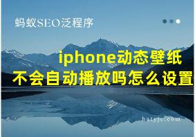 iphone动态壁纸不会自动播放吗怎么设置