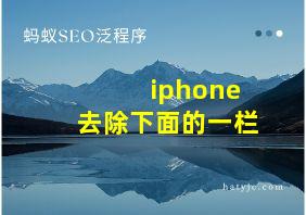 iphone去除下面的一栏