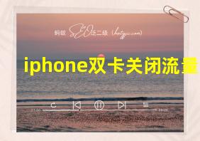 iphone双卡关闭流量