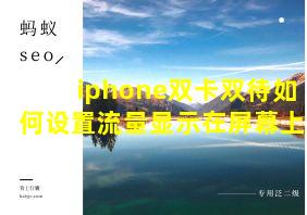 iphone双卡双待如何设置流量显示在屏幕上