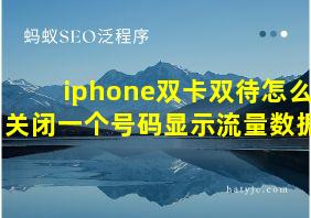 iphone双卡双待怎么关闭一个号码显示流量数据