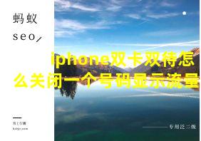 iphone双卡双待怎么关闭一个号码显示流量