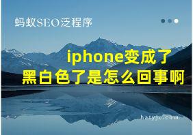 iphone变成了黑白色了是怎么回事啊