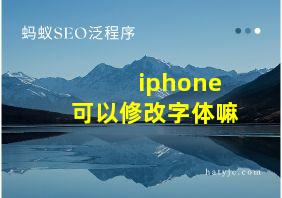 iphone可以修改字体嘛