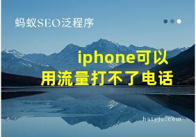 iphone可以用流量打不了电话