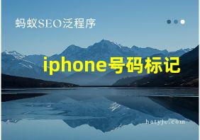 iphone号码标记