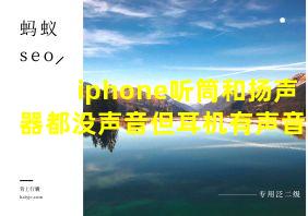 iphone听筒和扬声器都没声音但耳机有声音