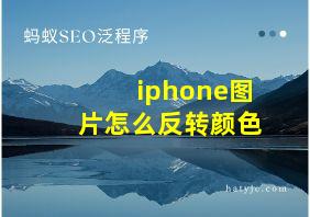 iphone图片怎么反转颜色