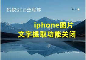 iphone图片文字提取功能关闭