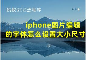 iphone图片编辑的字体怎么设置大小尺寸