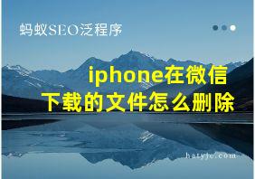 iphone在微信下载的文件怎么删除