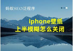 iphone壁纸上半模糊怎么关闭