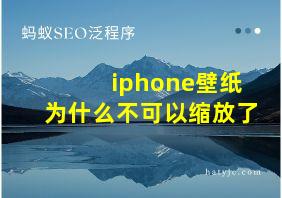 iphone壁纸为什么不可以缩放了