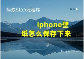 iphone壁纸怎么保存下来